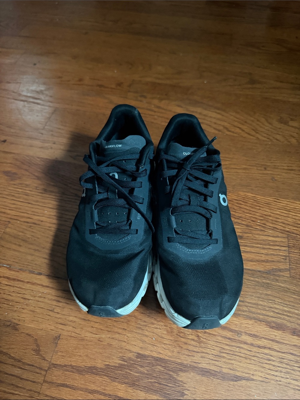 On Running Black Athletic Running Shoes with White Sole